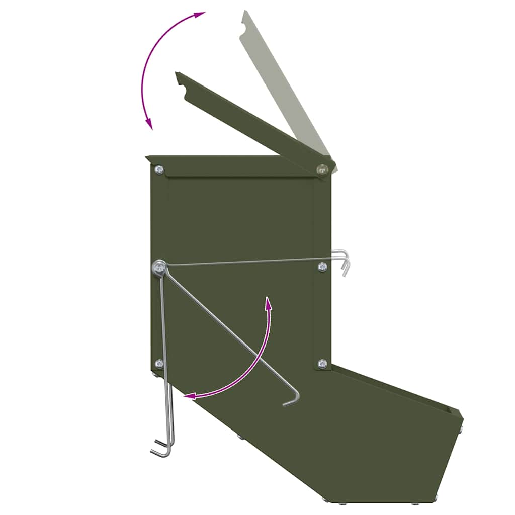 Rabbit Feeder Olive Green 12.5 X 26 X 28.5 Cm