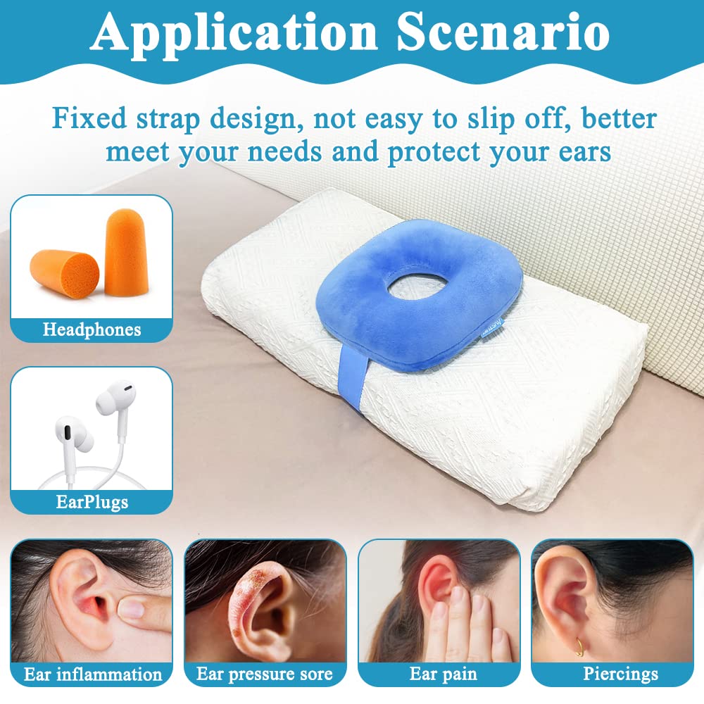 Mistuki Piercing Pillow Ear Pillow for Side Sleepers with Hole CNH Donut Protector Pillow Ear Tenderness Pain Relief Medical Ear Guard Care Cushion