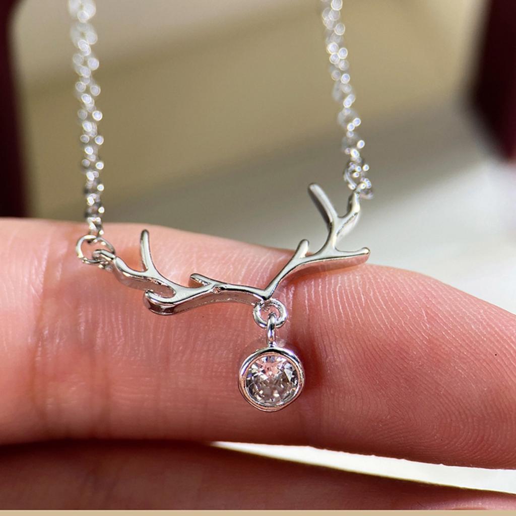 Minimalist Elk Antler Single Stone Dainty Neck Jewelry