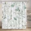 Botanical Shower Curtain Watercolor Floral Polyester Bathroom Curtain with Hooks Machine Washable Multiple Sizes