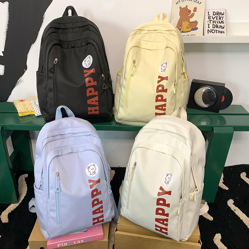 College Style Backpack Large Capacity Letter Printed Backpack Campus Student School Bag