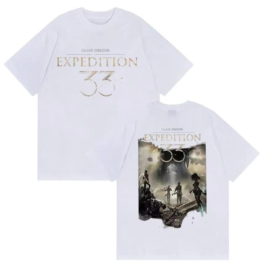 Springsummer Game Esquie Clair Obscur Expedition 33 Graphic T Shirts Men Women Retro Pure Cotton Printed Shortsleeved top
