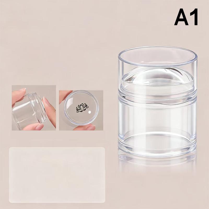 Transparent Nail Seal With Scraper Erasable French Nails Stamp Template Printing Tool Nail Polish Stamping Manicure Tool