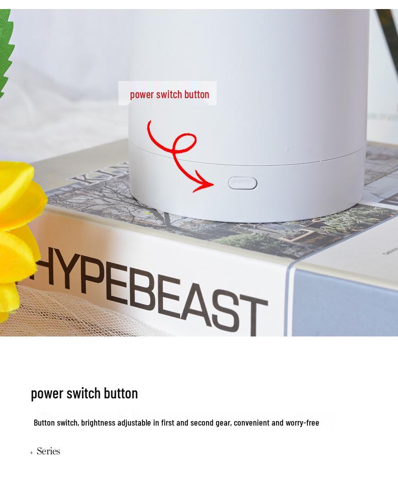 Sunflower Night Light: Rechargeable LED Bedroom Decoration Atmosphere Lamp, Ideal Birthday Gift for Girls.