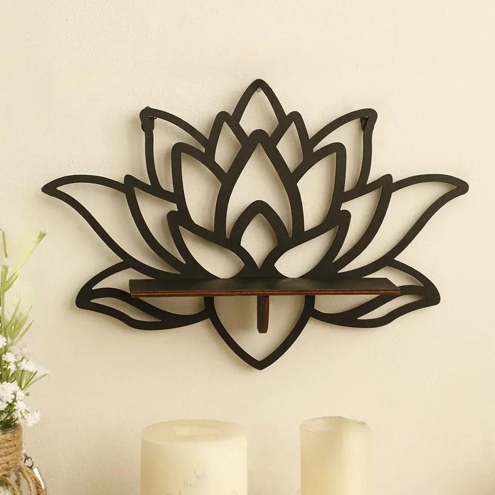 Butterfly Floating Wall Shelf Crystal Shelf Lotus Display Room Ornaments Modern Home Decoration Rack Home Wood Decor Aesthetic