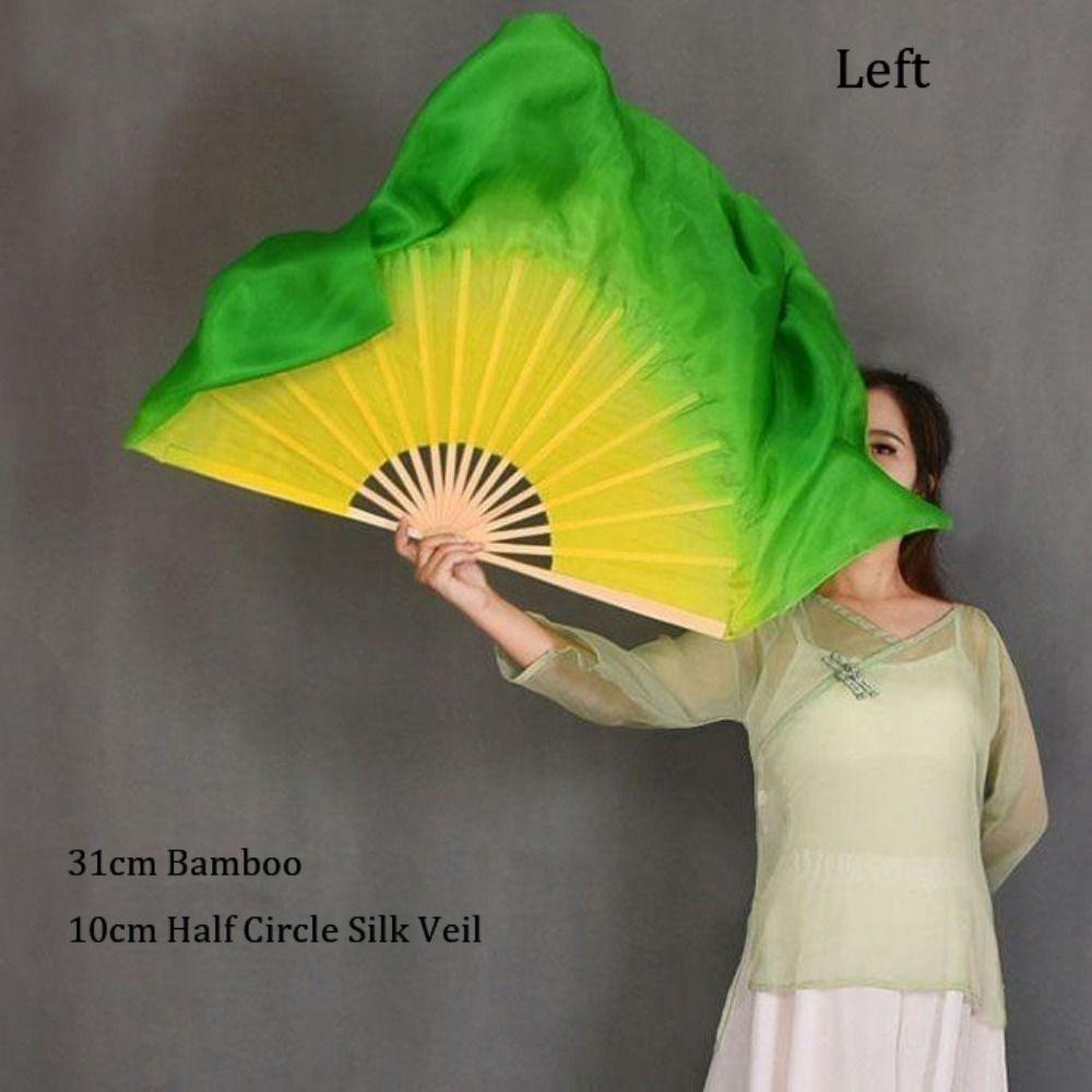Dancer Practice Peacock Tail Fan 31/36cm Bamboo Yangko Dance Bamboo Fans  Kid Women