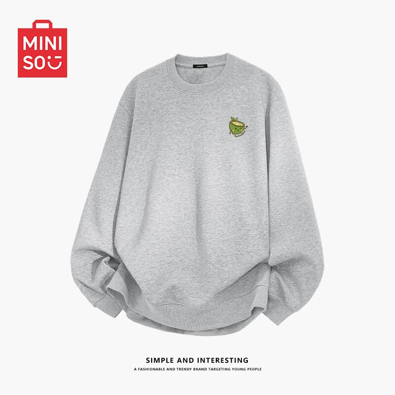 MINISO Men's American Style Loose Fit Crewneck Sweatshirt