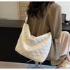 Casual Cotton Shoulder Bag With Standup Pouch For Daily Outings