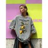 Fruitality Market Fresh Lemons Print Washed T Shirt Women Summer Casual Top Loose Short Sleeves Vintage Cotton T-Shirt