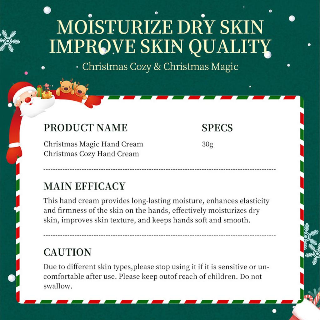 5PCS Hand Cream Set Christmas Gift Winter Care Moisturizing Nourishing with Shea Butter and Coconut Oil
