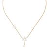 Bloom Floral Pearl Tassel Pendant Resin Necklace Women Necklace Gold N3328WOMCY_D03S