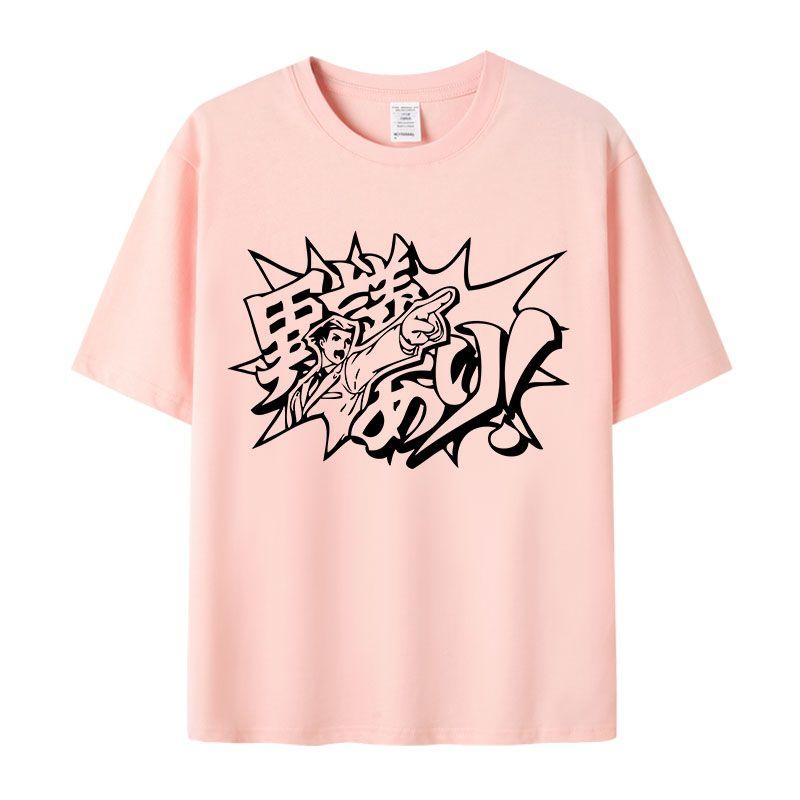 Game Ace Attorney Series Print Tshirt Summer Tee Short Sleeve Tops for Unisex Women Couple Style Clothes T Shirt for Unisex Women