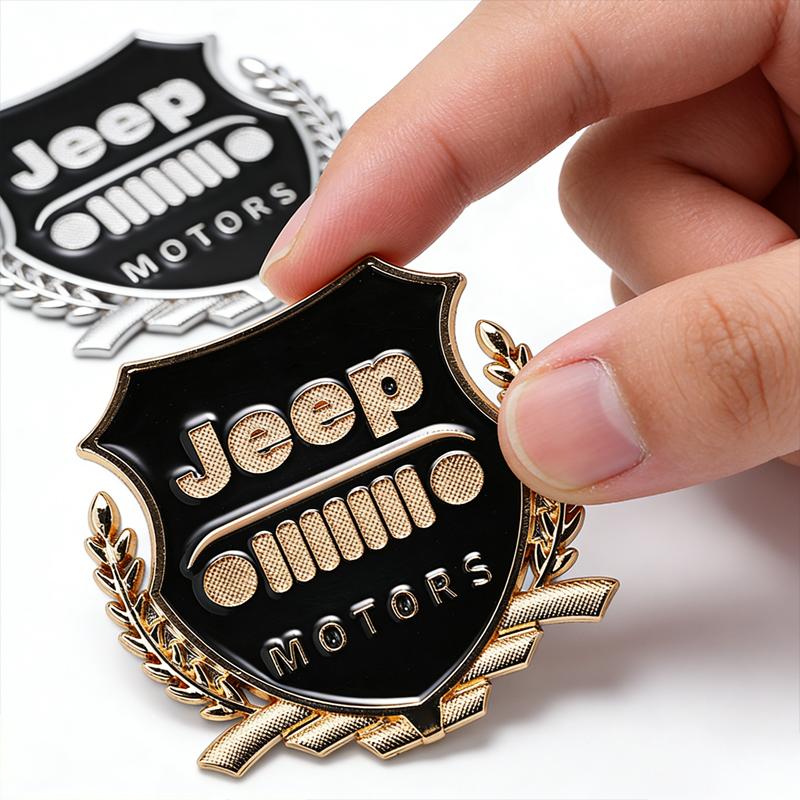 2Pcs Metal Emblem Sticker Car Badge Decoration Decals For Jeep Wrangler Rubicon Renegade Compass Grand Cherokee Patriot Liberty AMU1