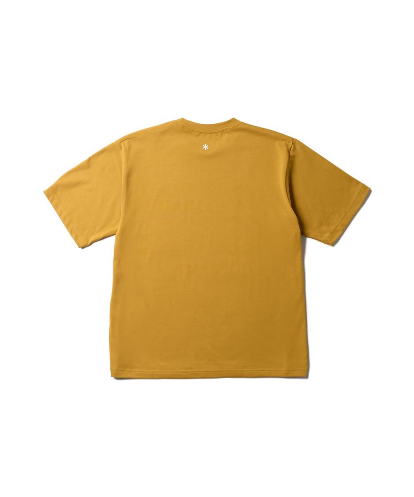Snow Peak New Standard Square Logo Short Medium T-Shirt NSD-TS-25AU002, Sleeve, Men's/Women's, Yellow,