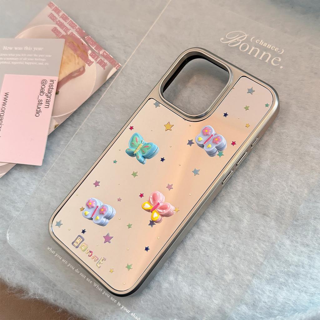 Trójwymiarowy Motyl dla16 dla Apple 15promax Etui na Telefon Komórkowy dla IPhone17 Galwanizowane Lustro 13 Słodka 15