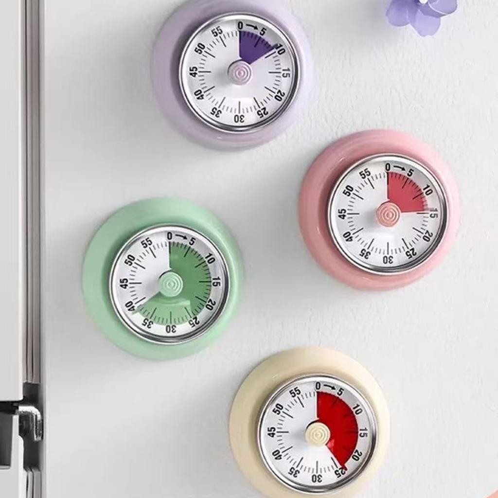 Vintage Stainless Steel Magnetic Mechanical Kitchen Timer 60 Minute Wind-up Countdown Loud Alarm for Cooking Timer Office Tasks3