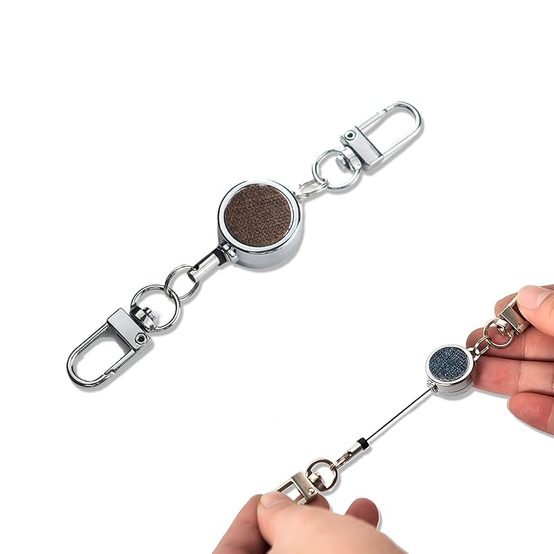 

[Jessimi] key ring key reel reel strap ladies Fashionable cute key ring telescopic reel Equipped with carabiner small size lightweight key outdoor