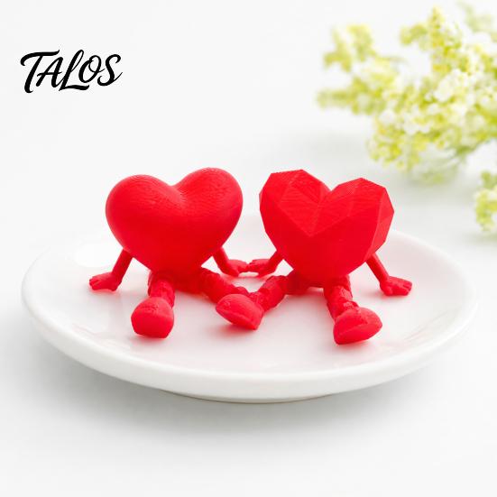 Desktop Rose Decor Heart Ornament, 3D Printed Red Pen Holder Storage Ornament with Movable Joints, Figure for Valentine Day