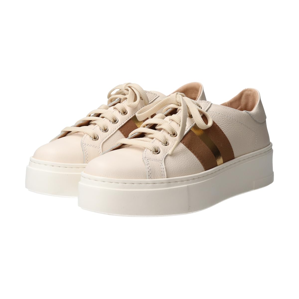 

Кросівки Line Tape Thick Sole Leather Sneakers L45001 Beige cm [Luca Grossi] Жіночі 22,5 бежевий