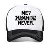 Me Sarcastic Mai Stampa Lettere Cappellino da Baseball da Donna Moda Estate Rete Snapback Cappellini Outdoor Traspirante Regolabile Cappelli Trucker
