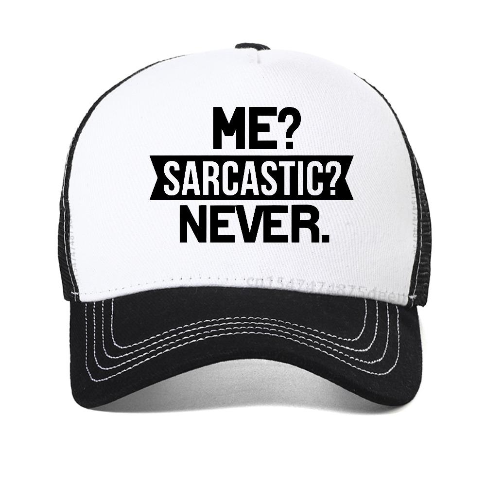 Me Sarcastic Mai Stampa Lettere Cappellino da Baseball da Donna Moda Estate Rete Snapback Cappellini Outdoor Traspirante Regolabile Cappelli Trucker