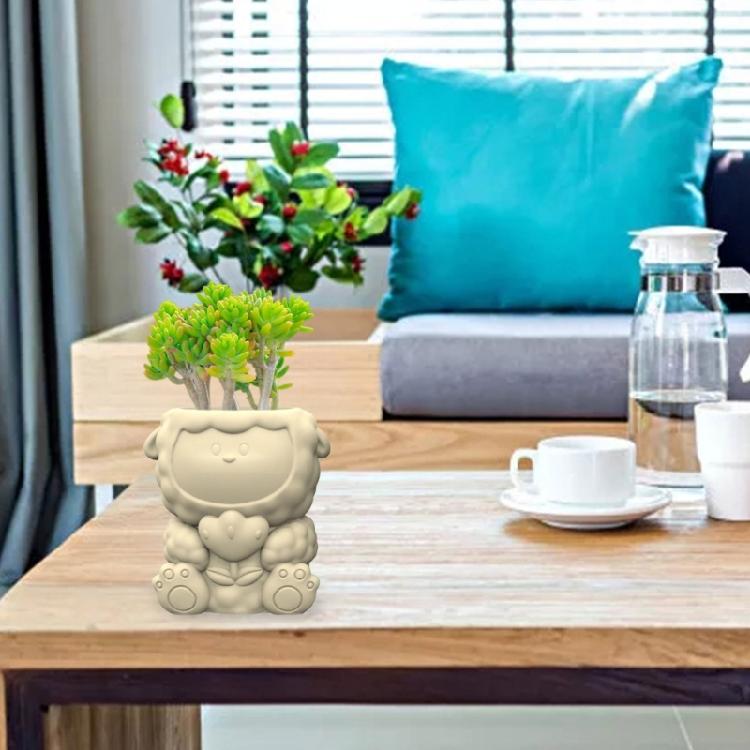 Succulent Planter Silicone Mold Cute Little Sheep Flower Pot Concrete Mold DIY Flower Vase Epoxy Resin Casting Tool