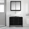 Bathroom Furniture Set 2 Pcs Black Oak Effect Wood Based Material