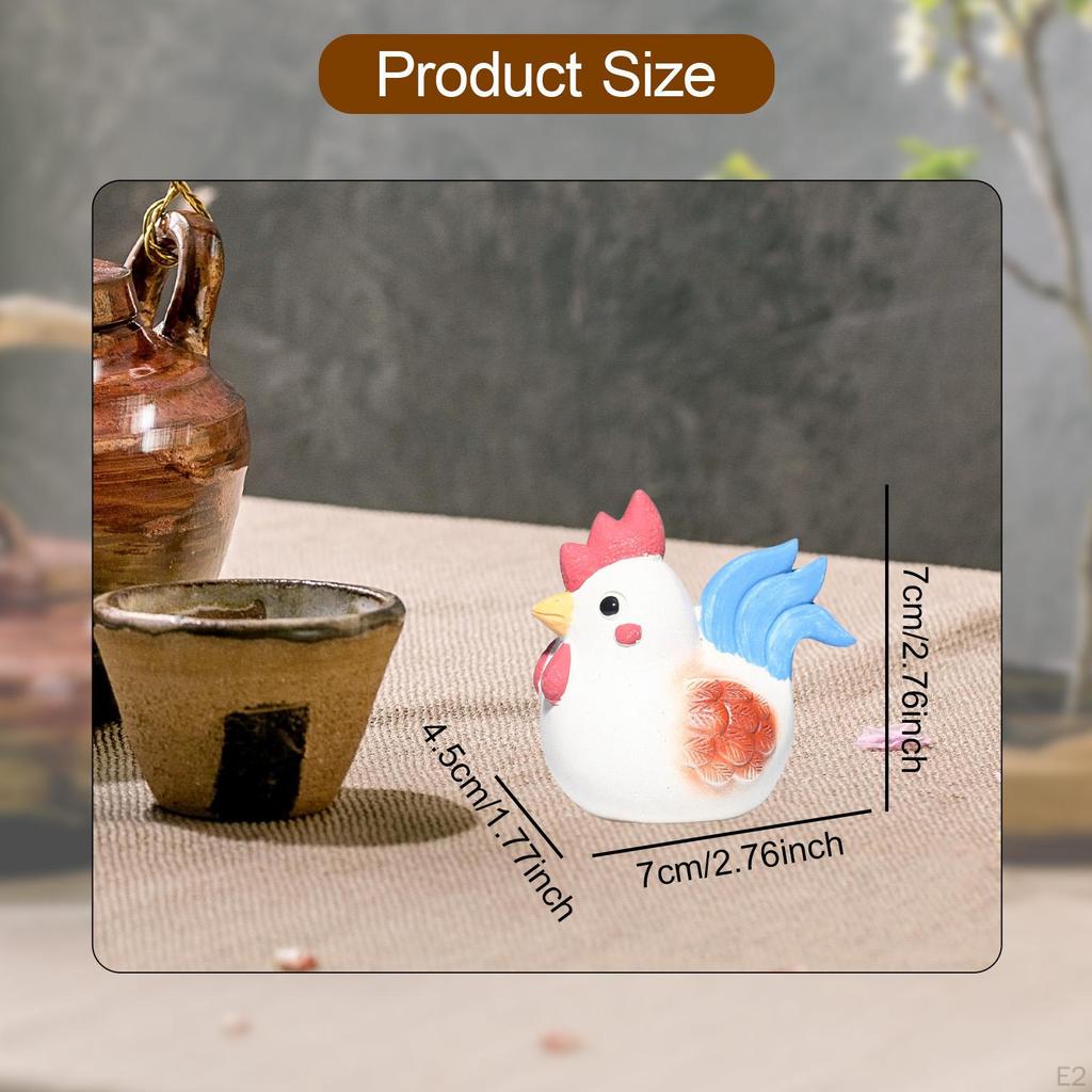 Purple Clay Tea Pet Chicken Statue Table Centerpieces Gift Feng Shui Decoration Trays Accessory