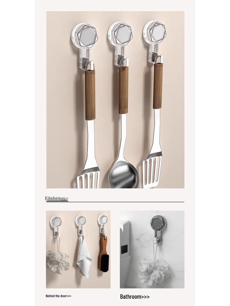 Rotating Suction Cup Hook: No-Drill, Strong Load-Bearing for Kitchen, Bathroom, or Shower Use