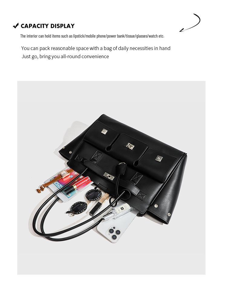 Punk-Schloss Motorrad-Stil Große Kapazität Tragetasche & Schulterhandtasche 2025