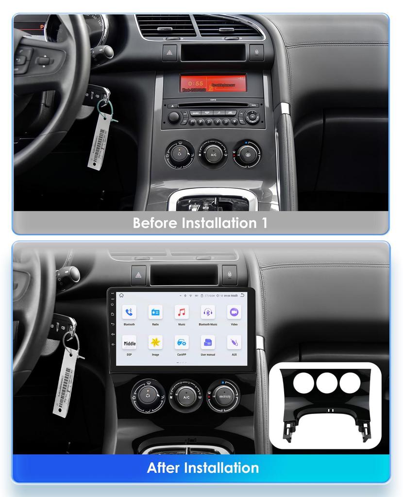 9-Inch Android GPS Navigation System for 2009-2016 Peugeot 3008/5008