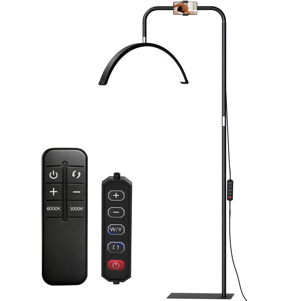 LED Floor Lamp, Rotating 350, Dimmable 36 W, 7 Color Temperatures, Black