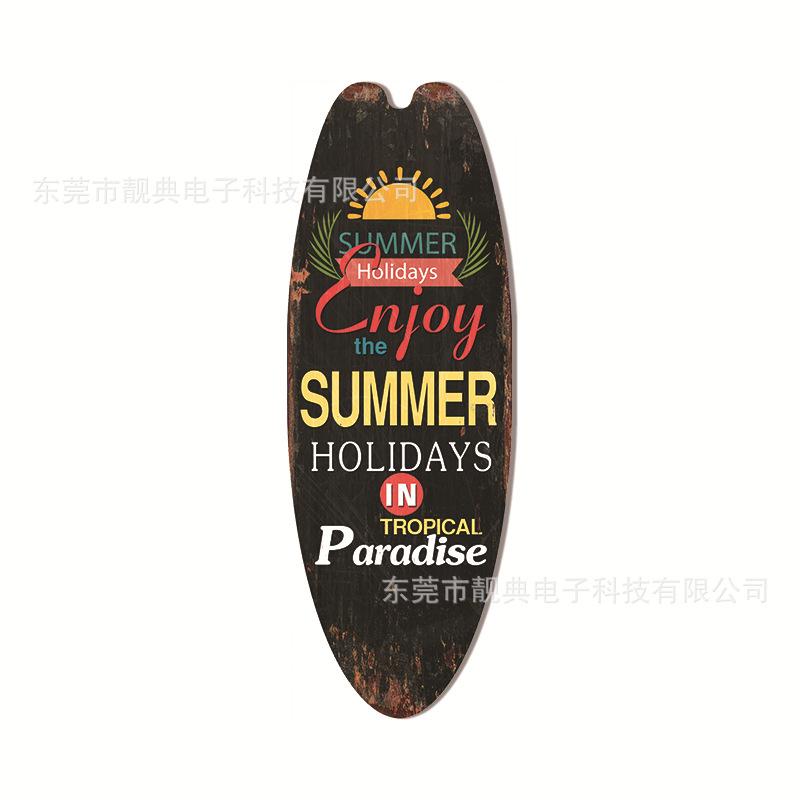Summer Beach Ocean Themed Casual Decor Surfboard Wooden Bar Home Walls Vintage Decorated Wooden Boards