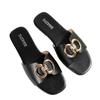 Sandals new slippers solid color decorative square slippers