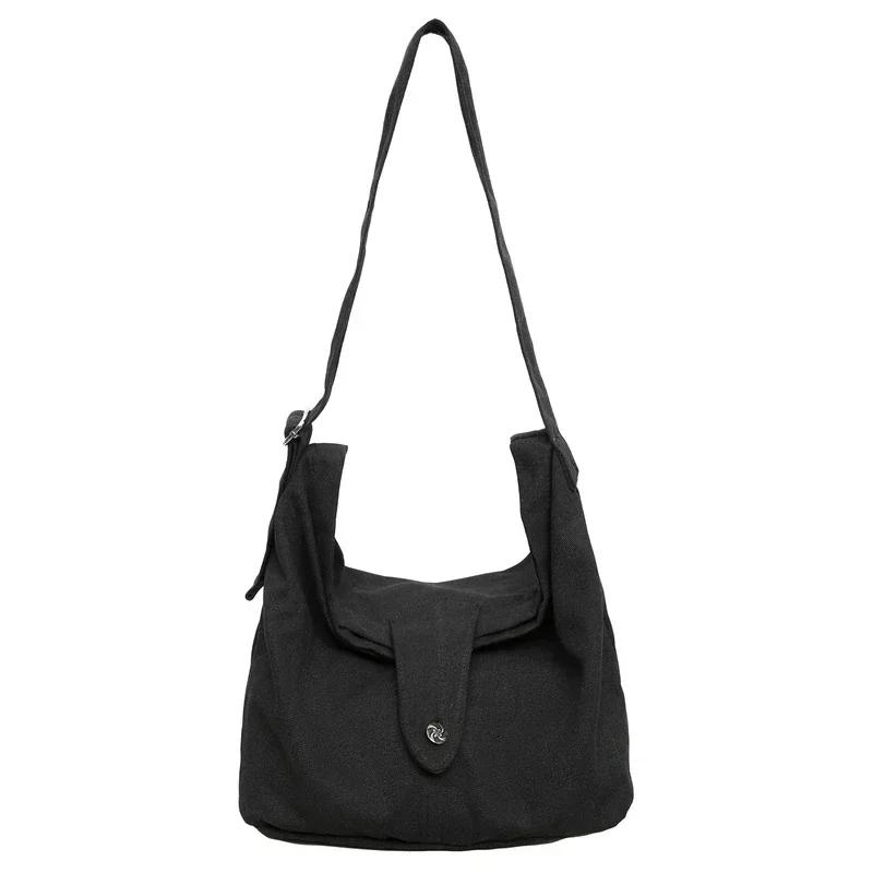 

Однотонная холщовая сумка через плечо на молнии, модная сумка через плечо, мягкая, универсальная, милая дорожная сумка