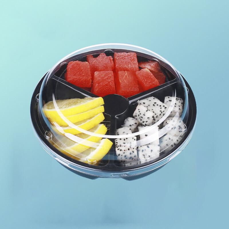 Bai Chu Fang Disposable Round 3-Compartment Fruit Platter Box 280g