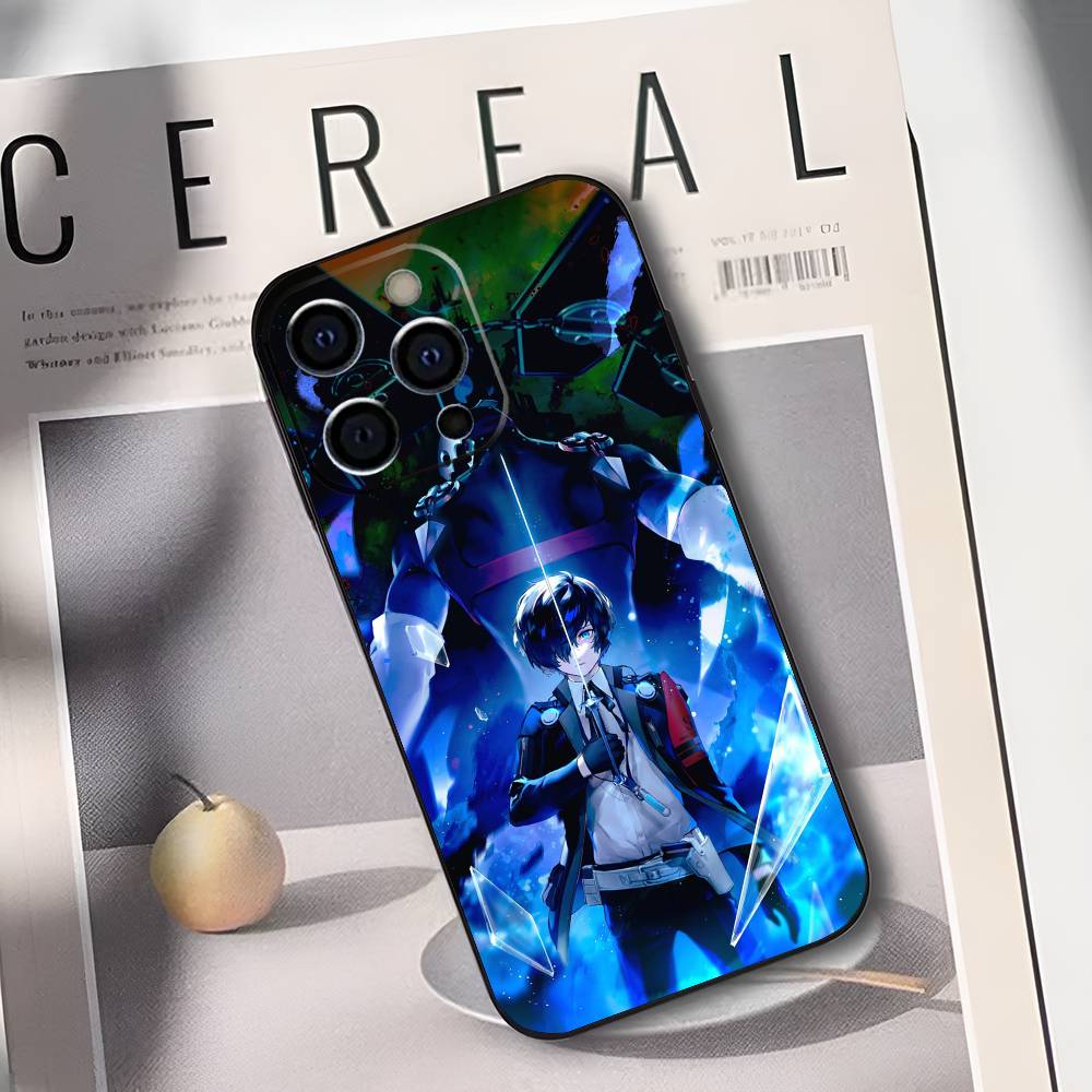 P-Persona 5 Anime Phone Case For iPhone 17,16,15,14,13,12,11 Plus,Pro Max,XS,Soft Black Cover