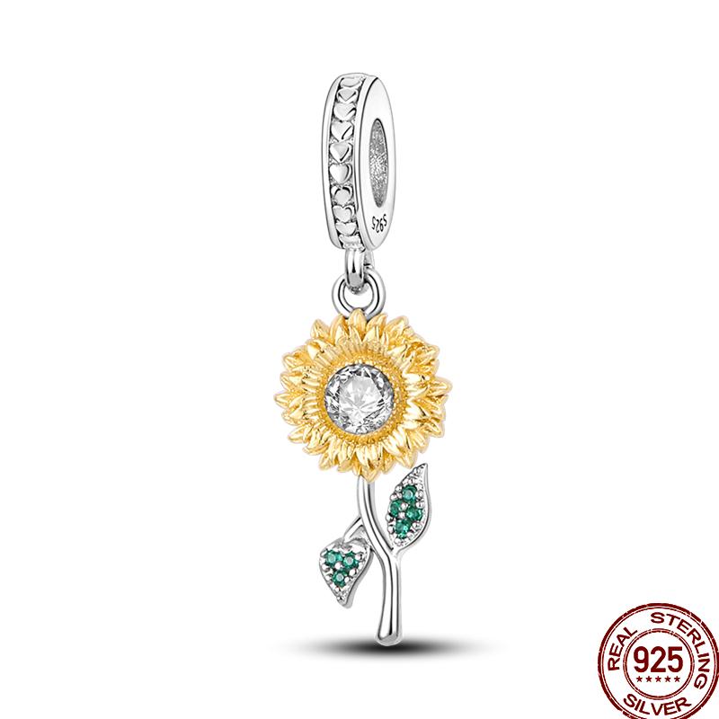 Frühlings-Charm Kupfer Vierblättriges Kleeblatt Schmetterling Libelle Anhänger Perlen Geeignet Für 3Mm Original Armband DIY