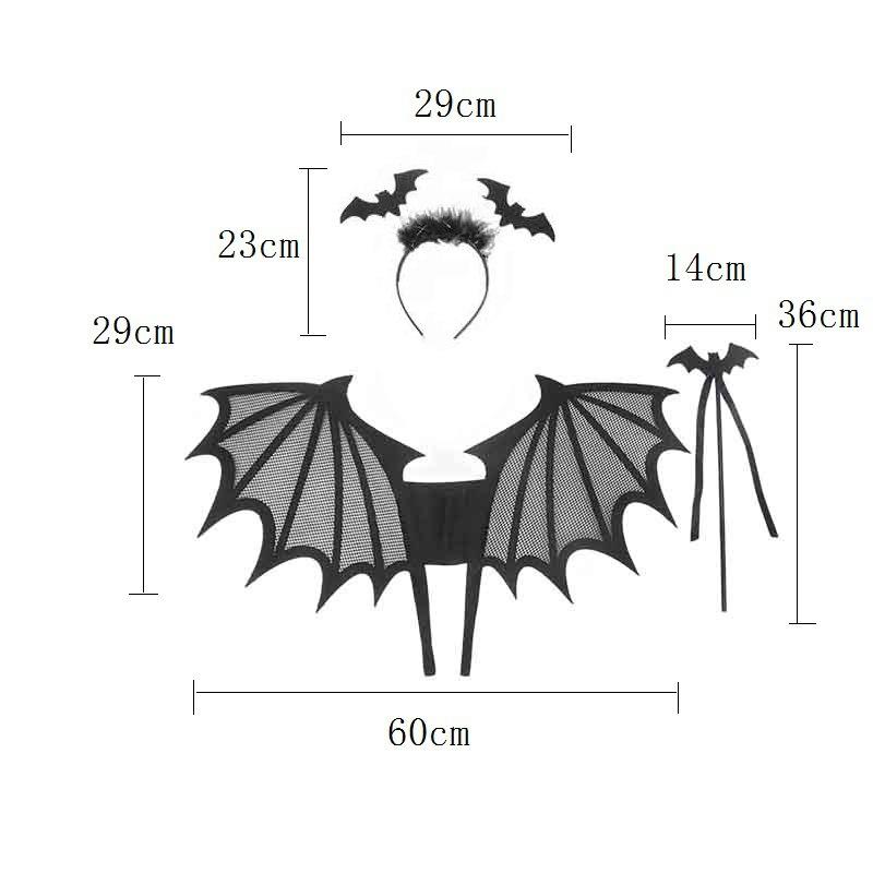 

Крыло летучей мыши для детей на Хэллоуин, костюм вампира, ведьмы, ролевые игры, реквизит для вечеринок, украшения, набор головных уборов в виде паука для мальчиков и девочек