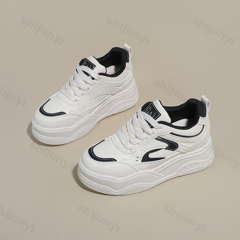 Woman Chunky Sneakers Comfortable Soft Sole Breathable Korean Style Height Increase Flat Shoes Casual Versatile Platform Shoes