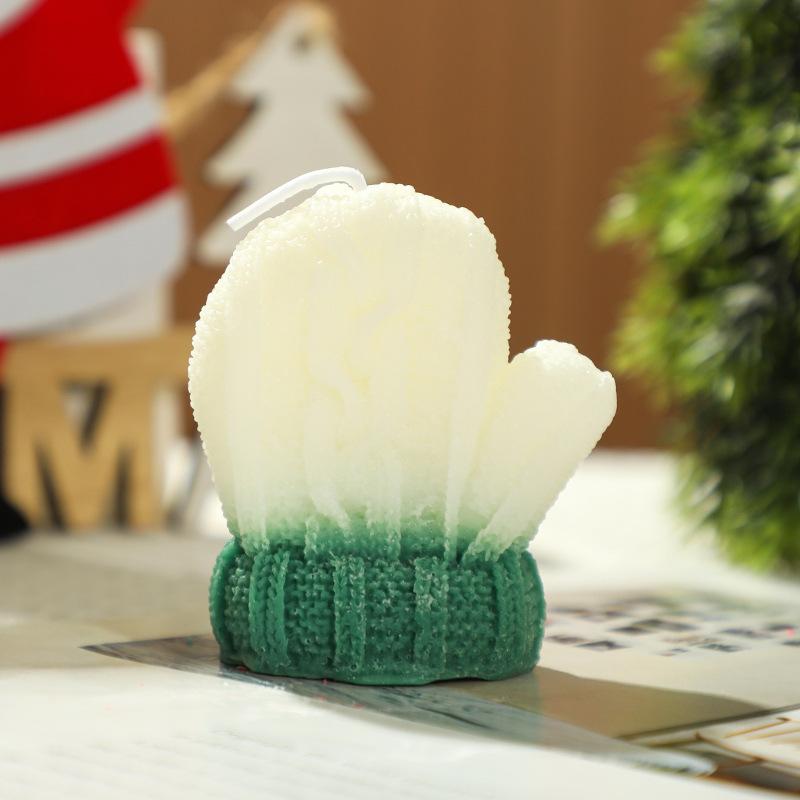 Christmas Decorations, Mini Woolen Glove-shaped Scented Candles, Souvenir Gifts, Scented Candles, Table Ornaments