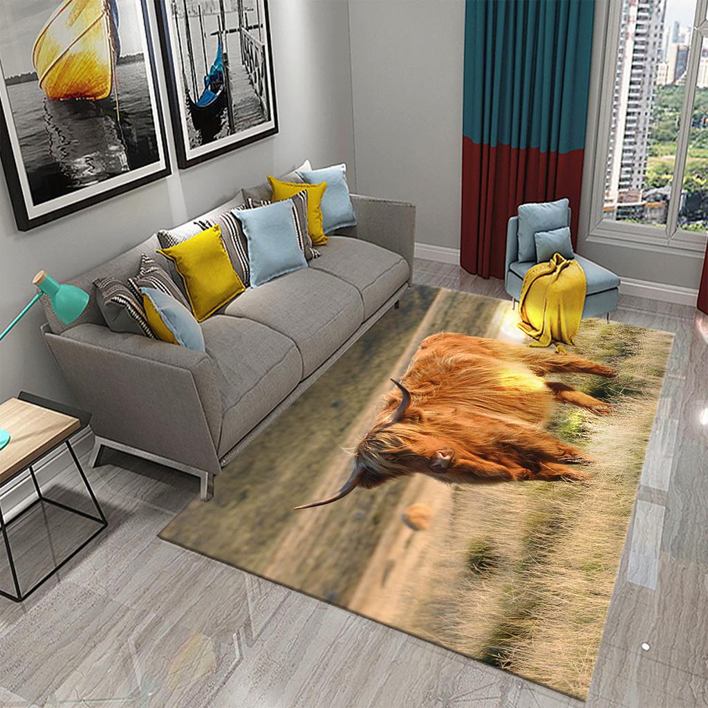 Yoga Mat Bedroom Living Room Decorative Door Mat Cute Cow Rug Farm Animal Rectangular Rug