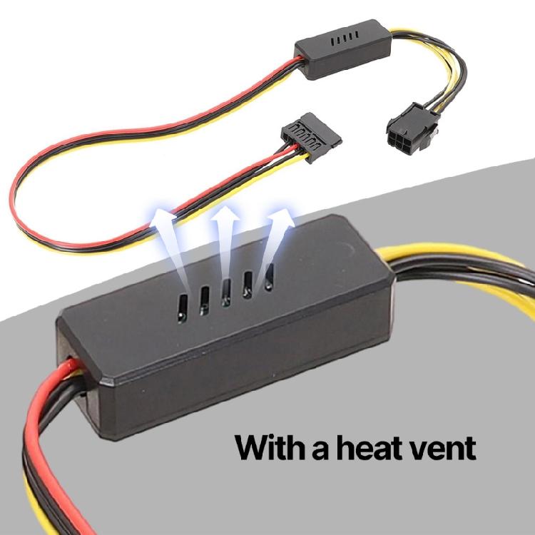 Graphics Card 6Pin To Sata Power Supply Adapter Cable With Voltage Reduction And Stabilization Converter Board