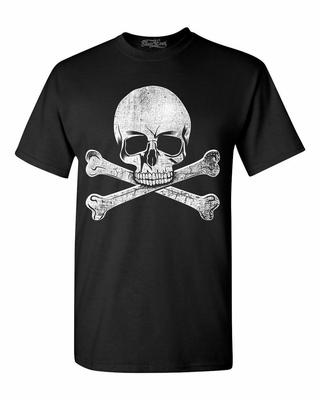 T-shirt Pirata Teschio e Tibie Incrociate Usurata Jolly Roger Camicie di Halloween