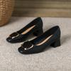 Women's Chunky Heel Low-Cut Work Shoes for Autumn