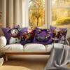 Purple Christmas Decor Cushion Pillowcase Printed Polyester 45x45cm Throw Pillowcover Decorative Sofa Cushion Pillowslip Decor