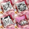 B-Battle Cats Anime Cushion Cover 1 Piece Short Plush Pillowcase, Soft And Washable, Mostly Used For Sofa, Car