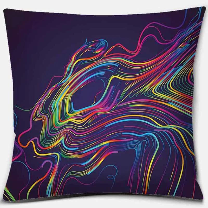 Rainbow Printing Square Pillowcase Home Decoration Car Sofa Cushion Cover
