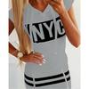 Women's Fashion Summer Spring Solid Color Print Short Sleeve Hooded High Waist Casual Dresses