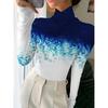 Women's Cheongsam Collar Long-sleeved T-shirt, Suitable for Women, Regular Version, Spring and Autumn Series